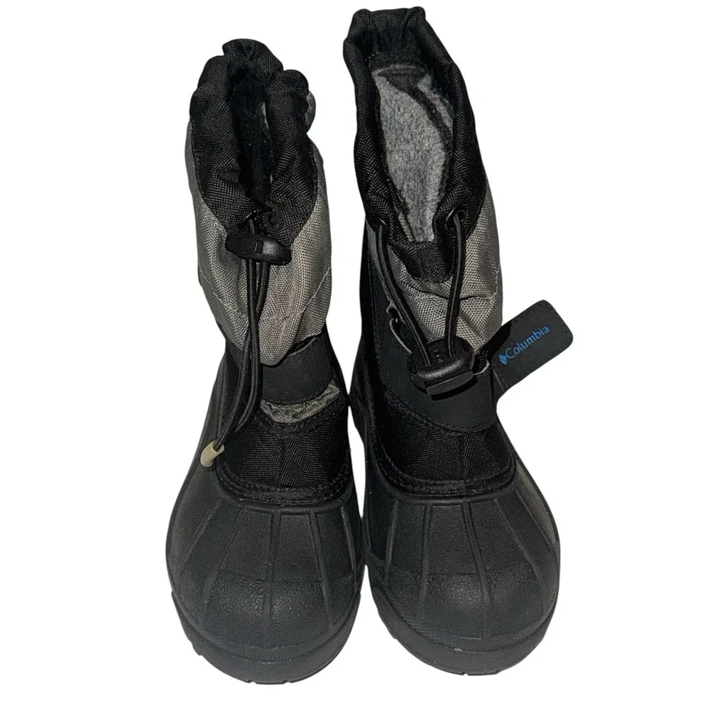 Columbia Boots Waterproof Gray Black Youth Kids Size 11 Winter Boots